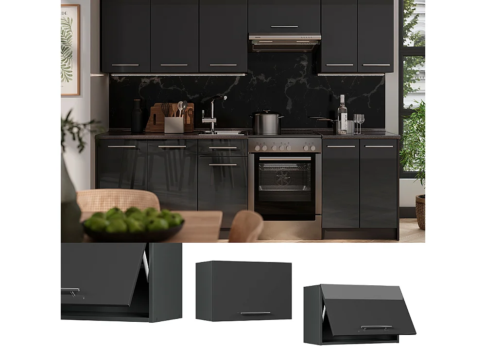 Wall cabinet anthracite high gloss/anthracite 60x34.1x40 fame-line