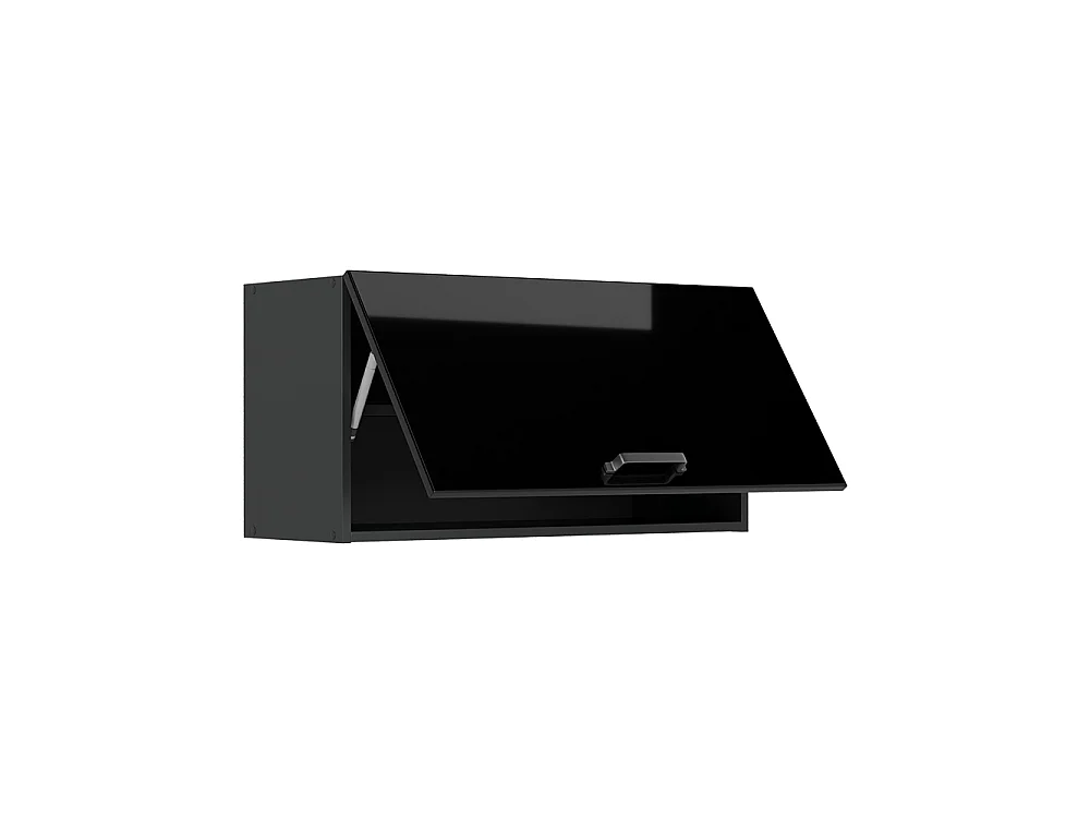 Wall cabinet black high gloss/anthracite 80x31x40 r-line