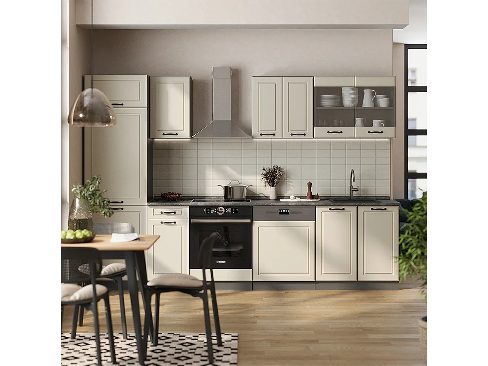 Glass kitchen cabinet sand Shaker Style/anthracite 80x31x60 r-line
