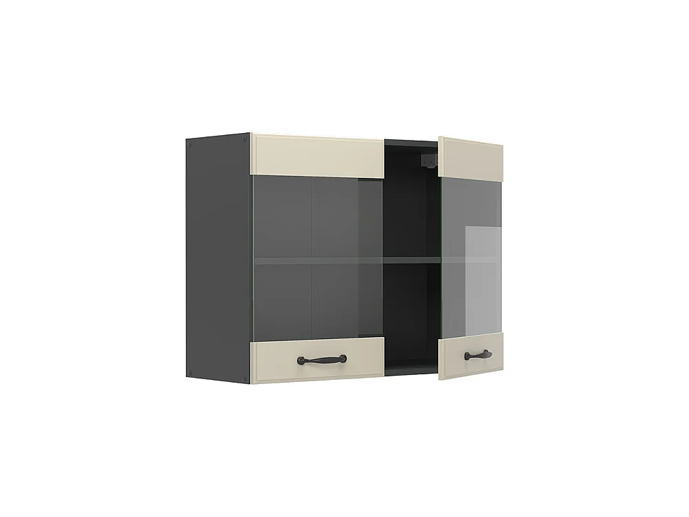 Glass kitchen cabinet sand Shaker Style/anthracite 80x31x60 r-line