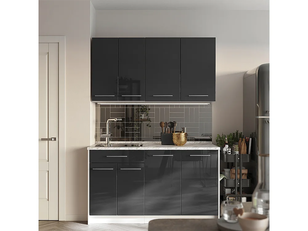 Wall cabinet anthracite high gloss/white 80x34.1x72 fame-line