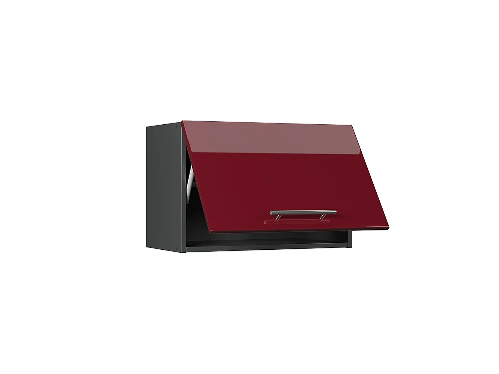 Elément haut de cuisine rouge bordeaux haute brillance/anthracite 60x34.1x40 fame-line