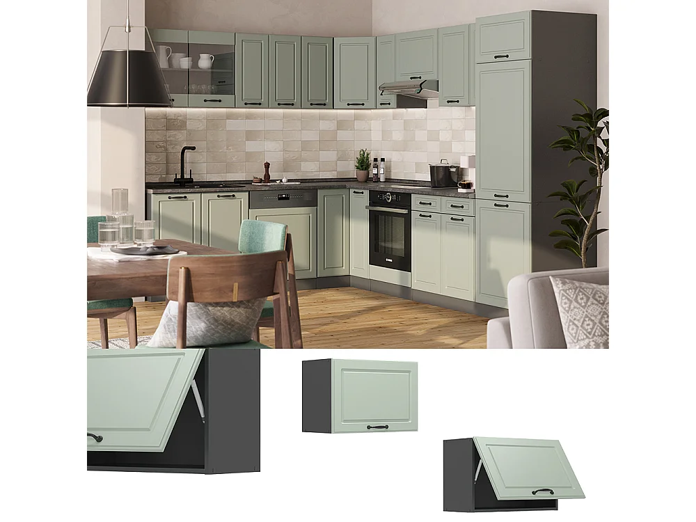 Wall cabinet mint shaker style/anthracite 60x31x40 r-line