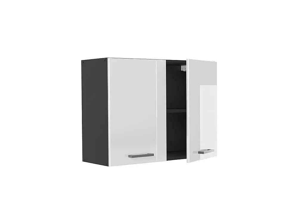 Glass kitchen cabinet white high gloss/anthracite 80x31x60 r-line