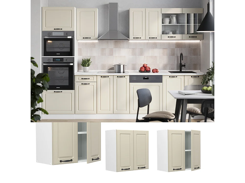 Wall cabinet sand Shaker Style/white 60x31x60 r-line