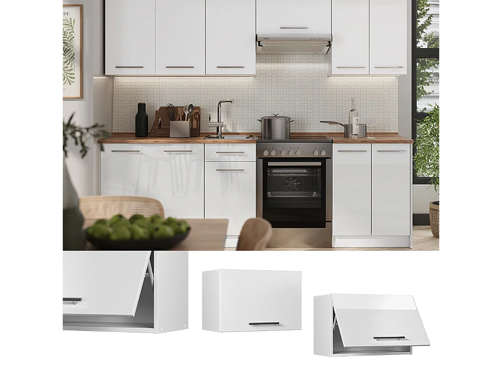 Wall cabinet white high gloss/white 60x34.1x40 fame-line