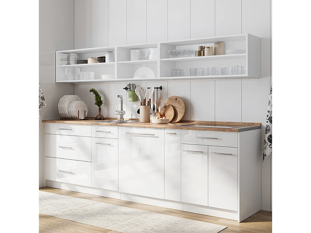 Wall cabinet white high gloss/white 60x34.1x40 fame-line