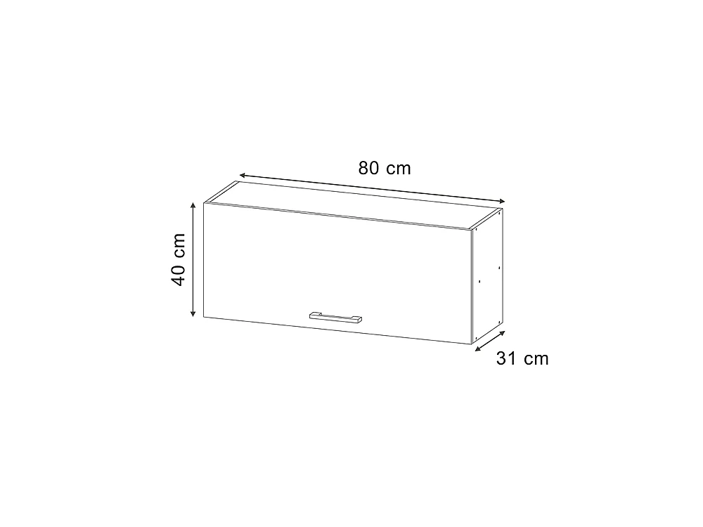 Wall cabinet blue-grey/anthracite 80x31x40 r-line