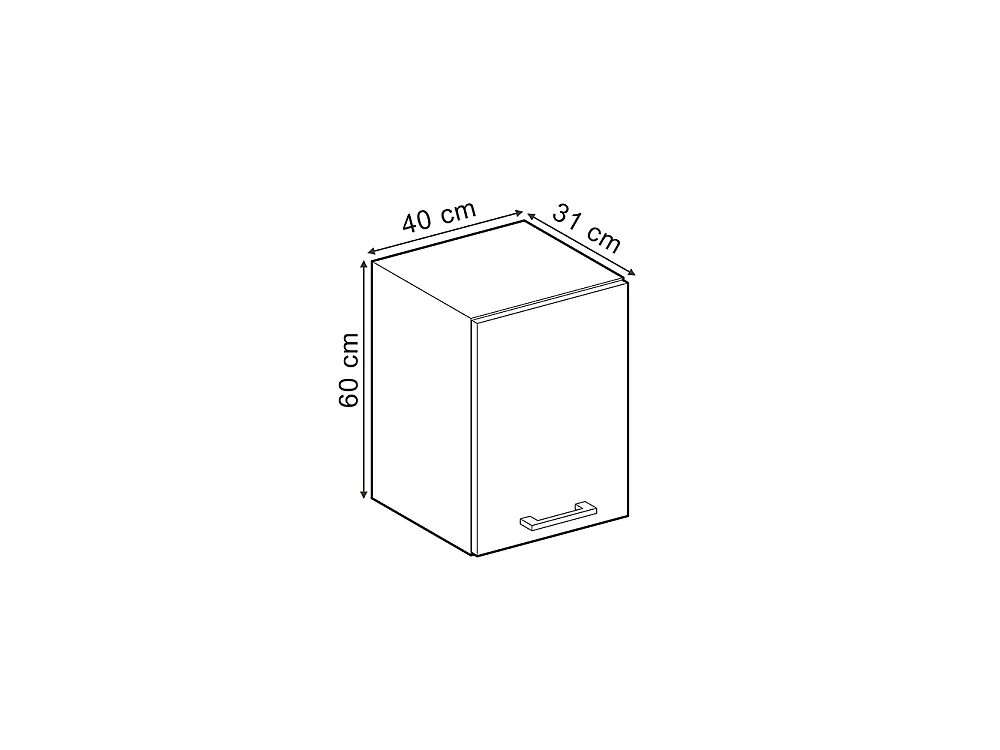 Wall cabinet mint shaker style/anthracite 40x31x60 r-line