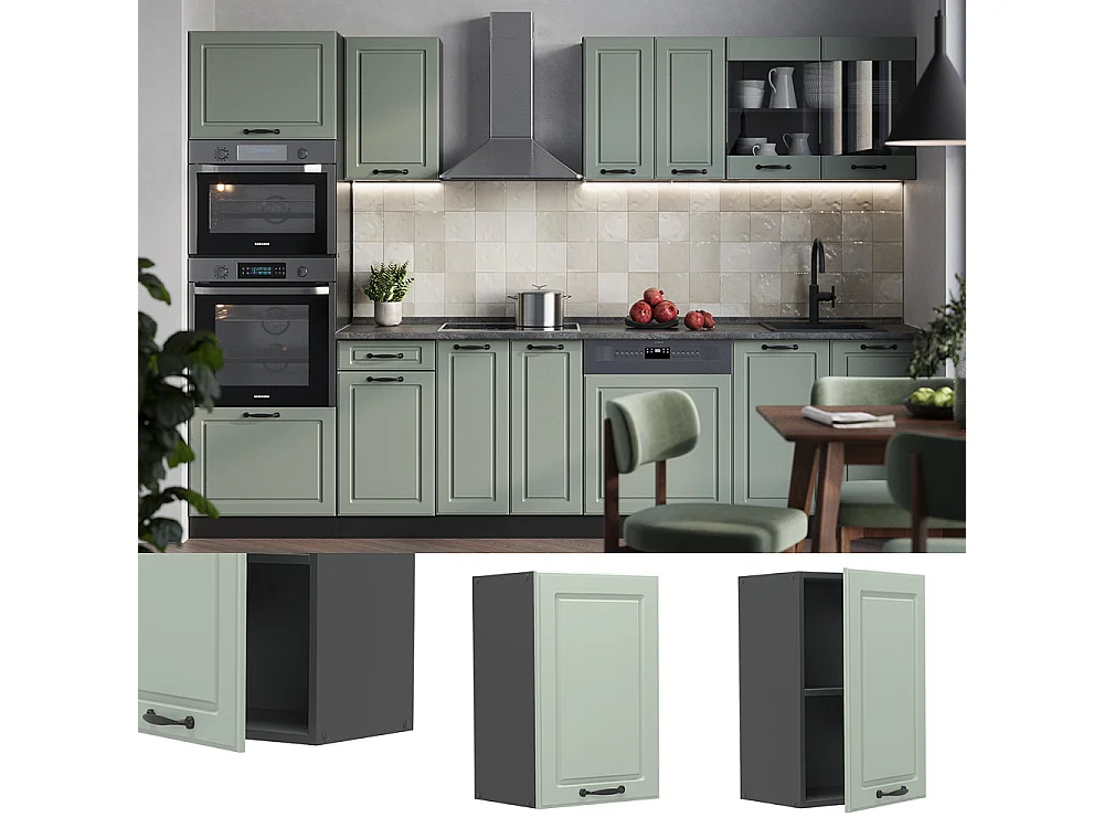 Wall cabinet mint shaker style/anthracite 40x31x60 r-line