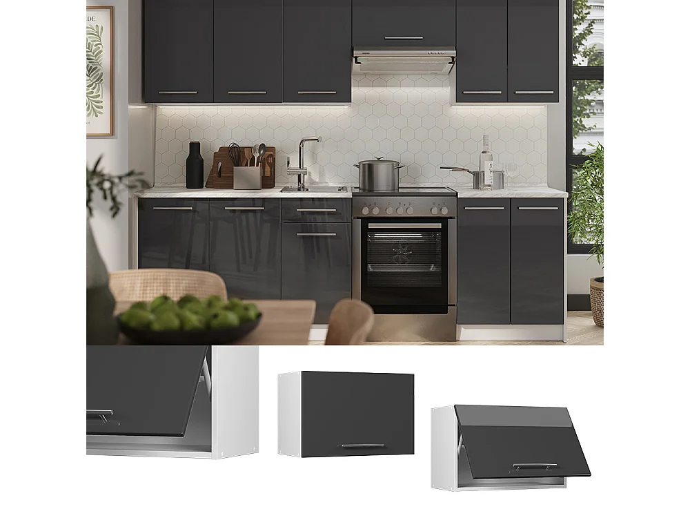 Wall cabinet anthracite high gloss/white 60x34.1x40 fame-line