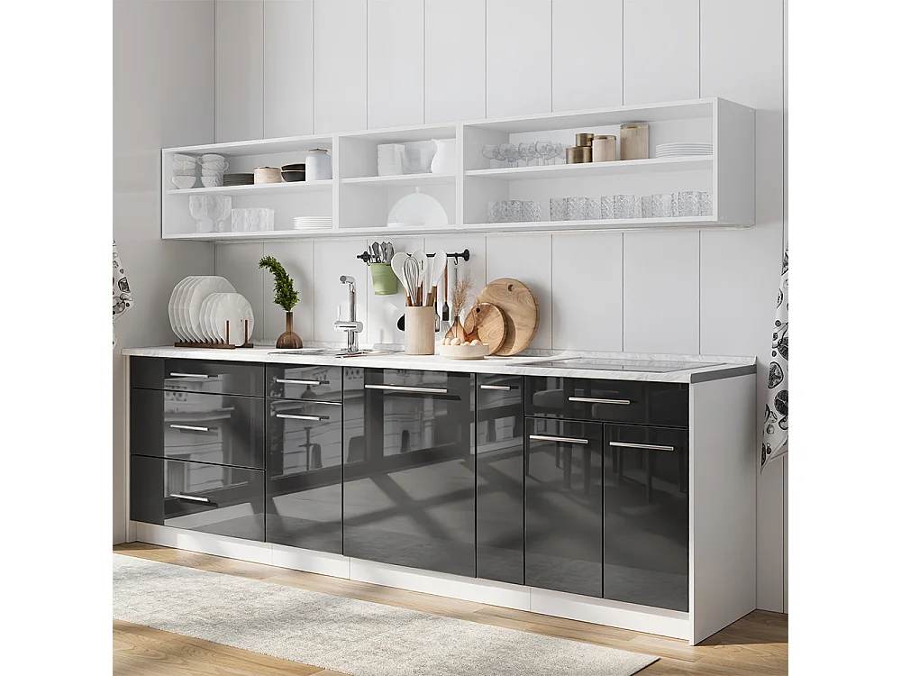 Wall cabinet anthracite high gloss/white 60x34.1x40 fame-line