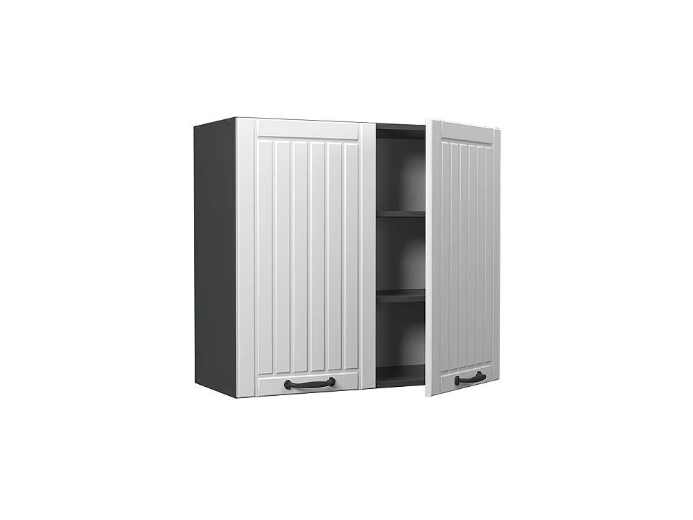 Wall cabinet white high gloss/anthracite 80x34.1x72 fame-line