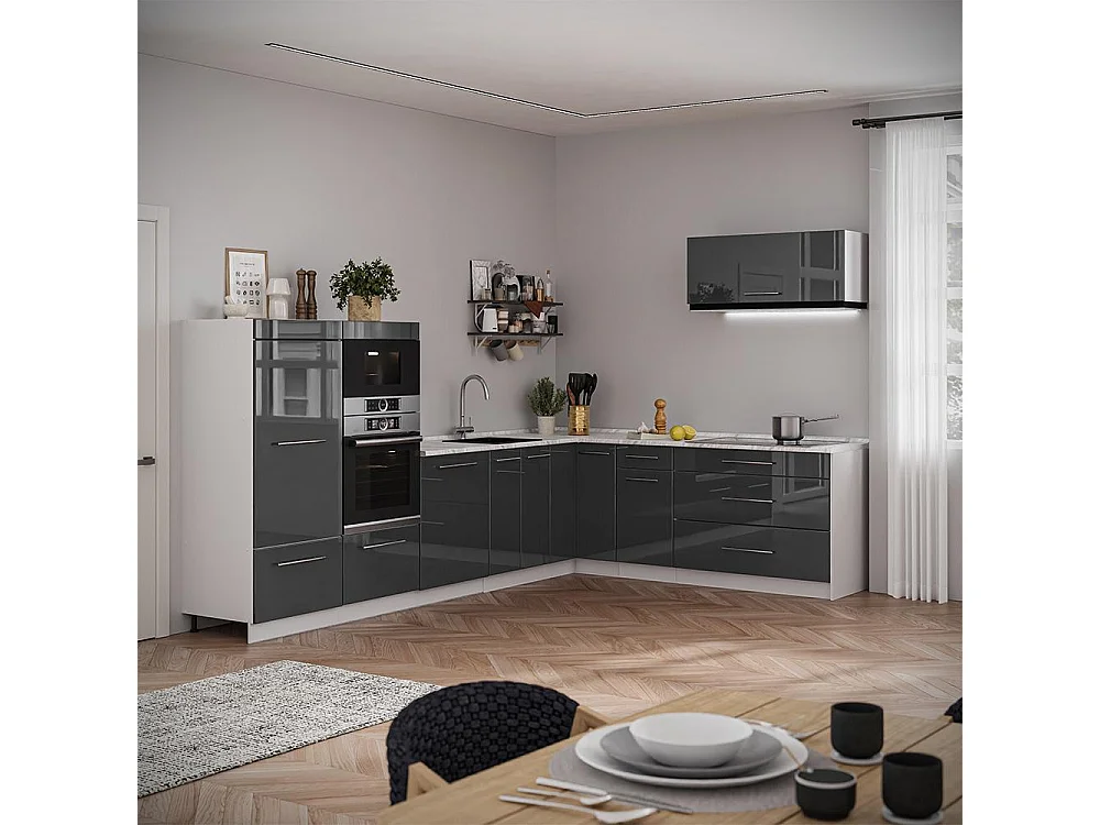 Wall cabinet anthracite high gloss/white 100x34.1x40 fame-line