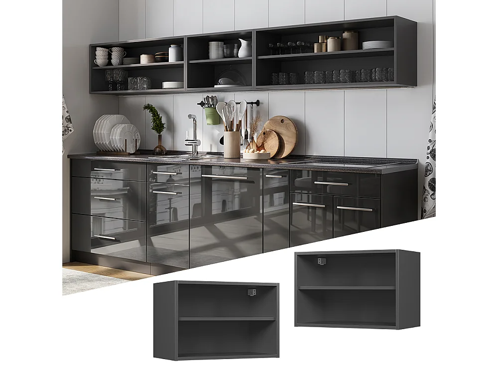 Wall cabinet anthracite/anthracite 60x32.5x40 fame-line