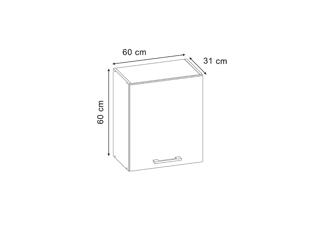 Wall cabinet red high gloss/anthracite 60x31x60 r-line