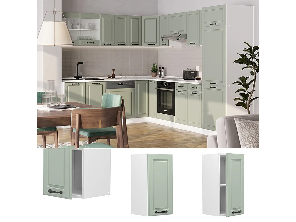Wall cabinet mint Shaker Style/white 30x31x60 r-line