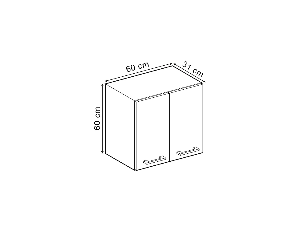 Wall cabinet mint shaker style/anthracite 60x31x60 r-line