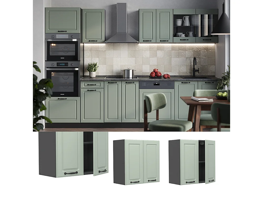 Wall cabinet mint shaker style/anthracite 60x31x60 r-line