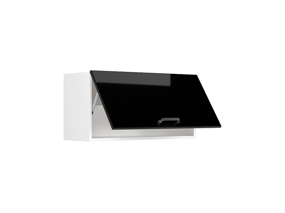 Wall cabinet black high gloss/white 80x31x40 r-line