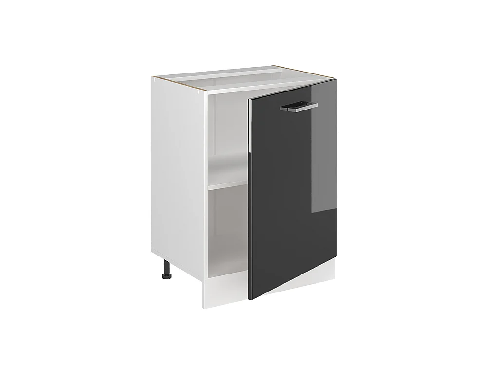 Kitchen base cabinet anthracite high gloss/white 60x60x81.6 r-line