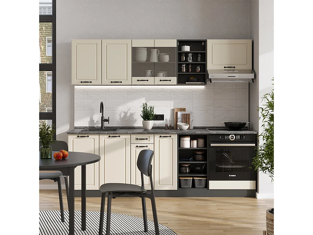 Kitchen base cabinet sand Shaker Style/anthracite 40x46x81.6 r-line