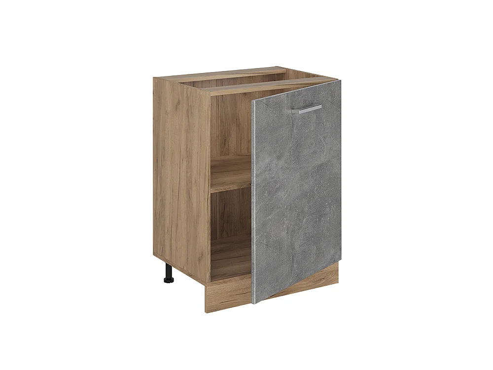 Kitchen base cabinet concrete/goldkraft oak 60x60x81.6 r-line