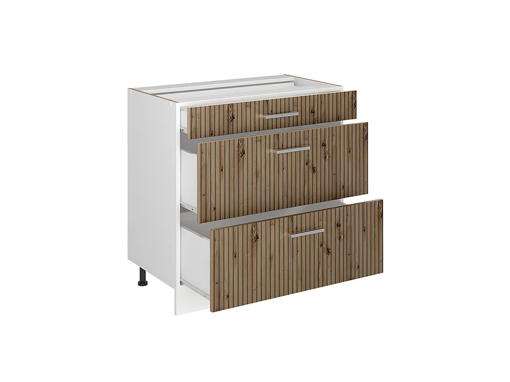 Kitchen base cabinet anthracite high gloss/white 80x60x81.6 r-line