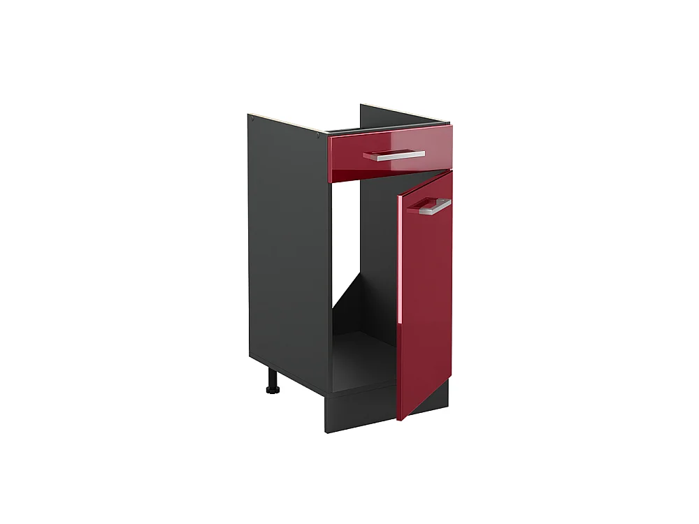 Kitchen base cabinet red high gloss/anthracite 40x60x81.6 r-line