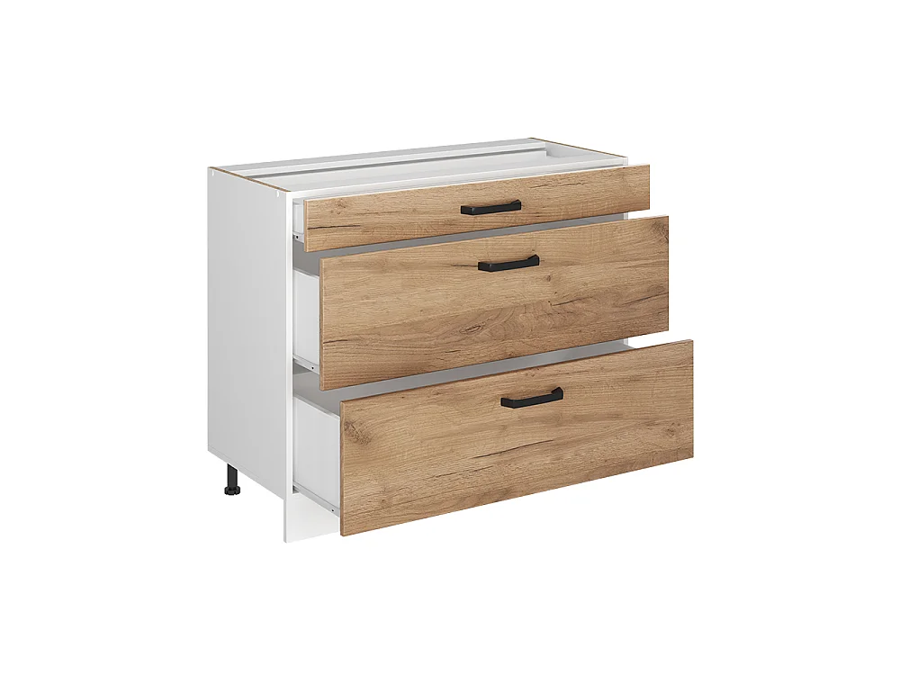 Kitchen base cabinet goldkraft oak/white 100x60x81.6 r-line