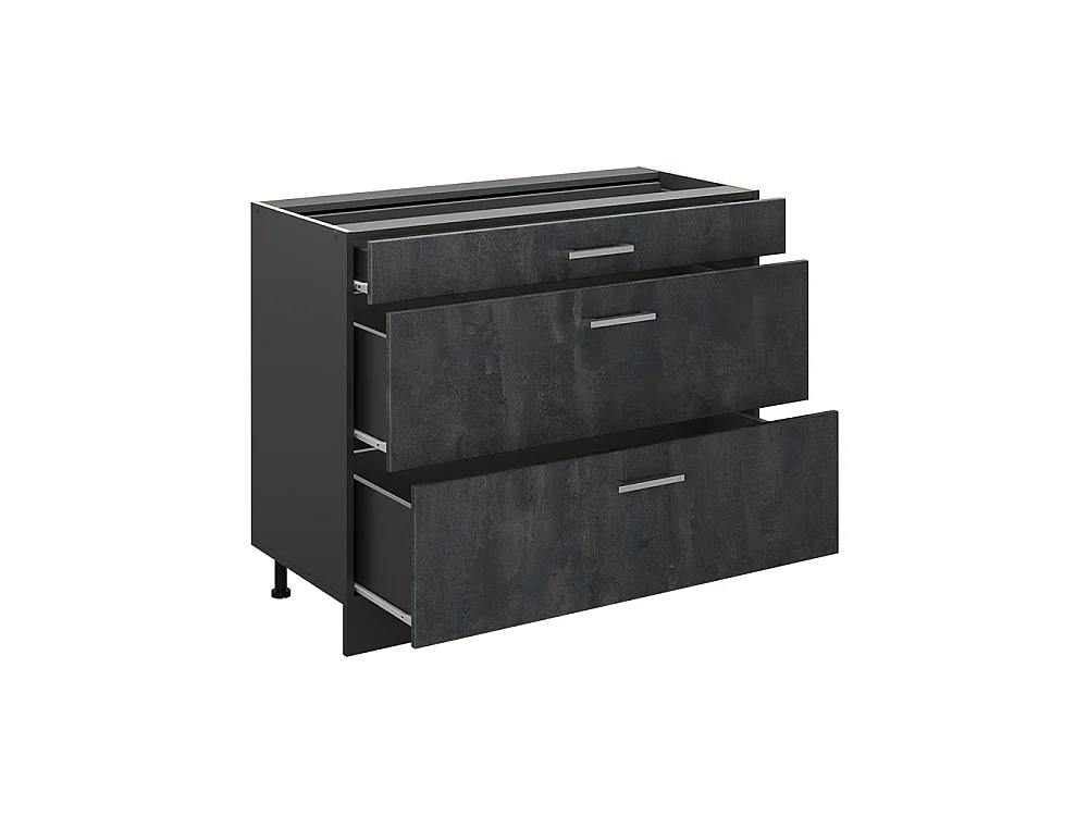 Köksunderskåp svart betong/antracit 100x46x81.6 r-line