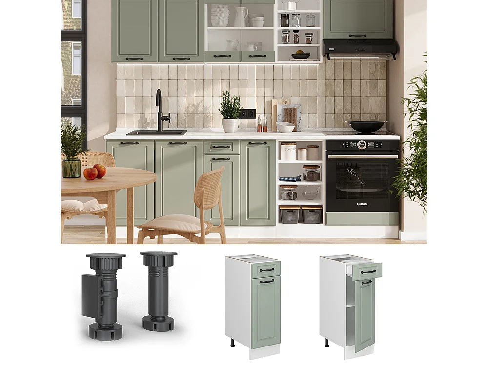 Kitchen base cabinet mint Shaker Style/white 30x60x81.6 r-line