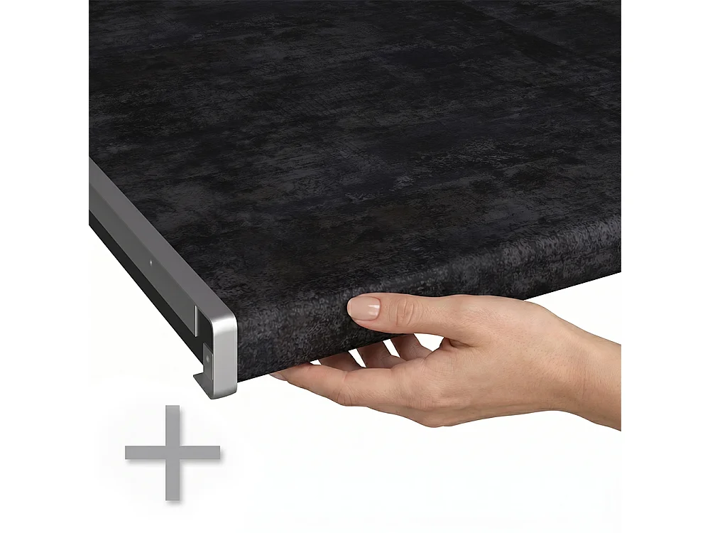 Kitchen base cabinet dark grey/white 60x60x82 fame-line