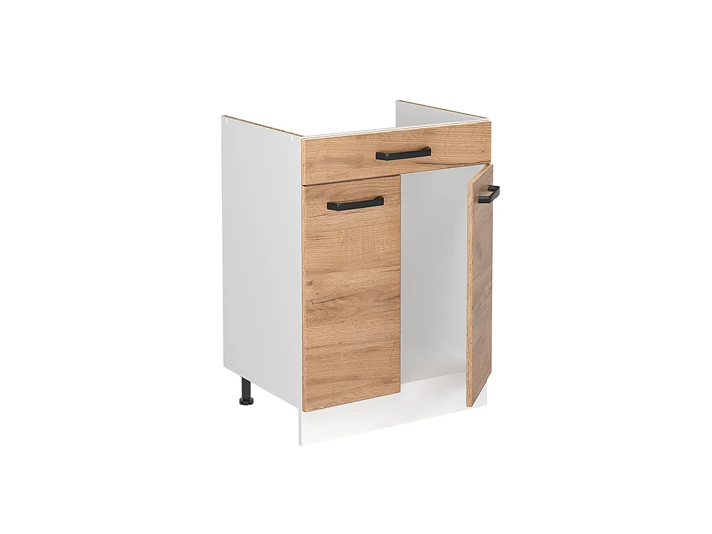 Sink base cabinet golden oak/white 60x60x81.6 r-line