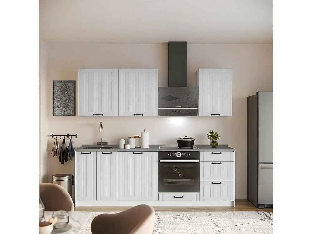 Kitchen base cabinet white Shaker Style/white 60x51.6x82 fame-line