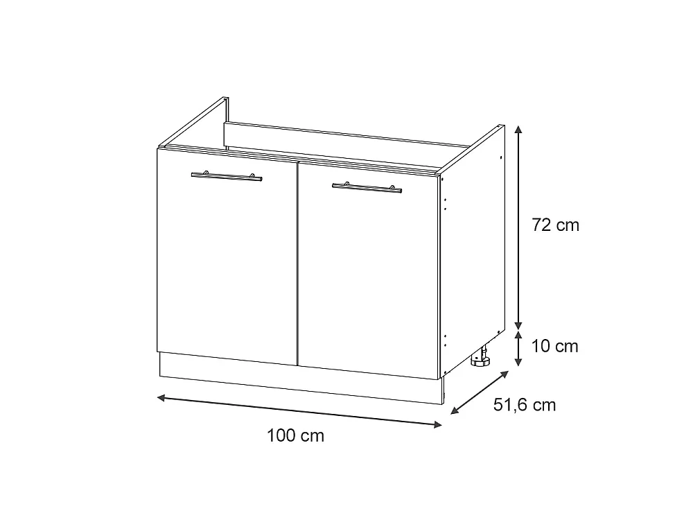 Sink base cabinet dark grey/anthracite 100x60x82 fame-line
