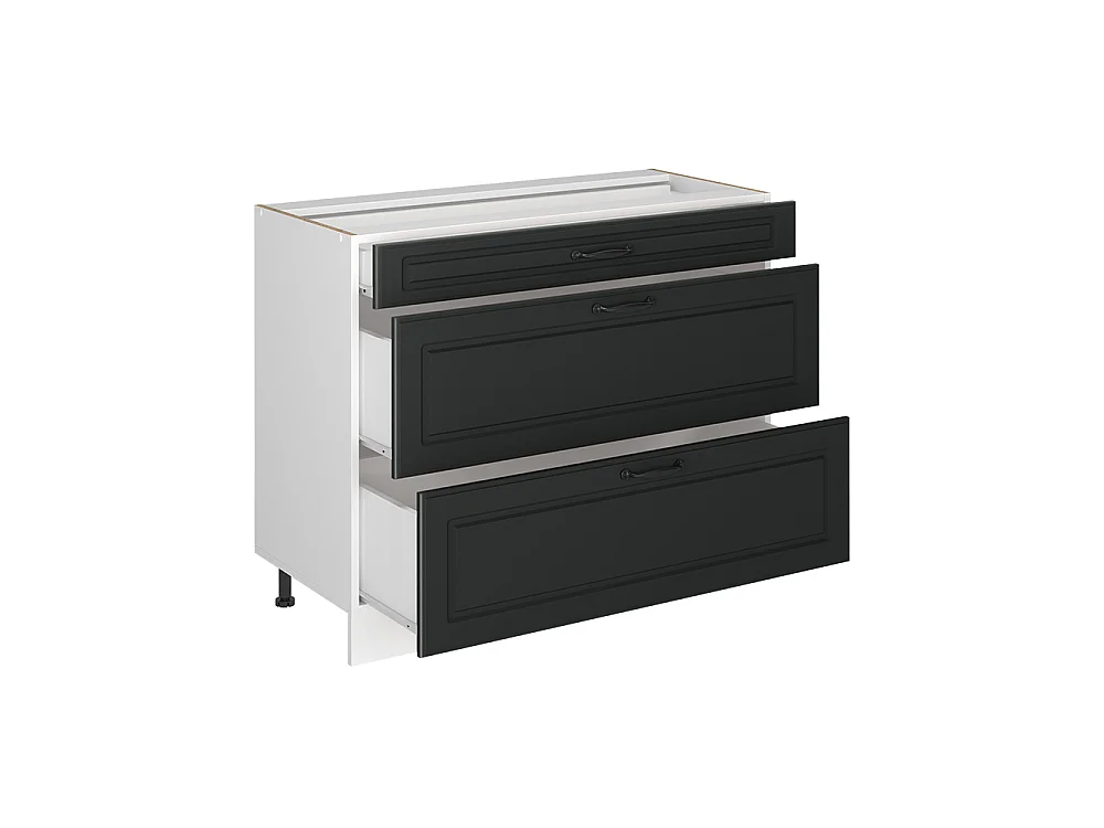 Kitchen base cabinet anthracite Shaker Style/white 100x60x81.6 r-line