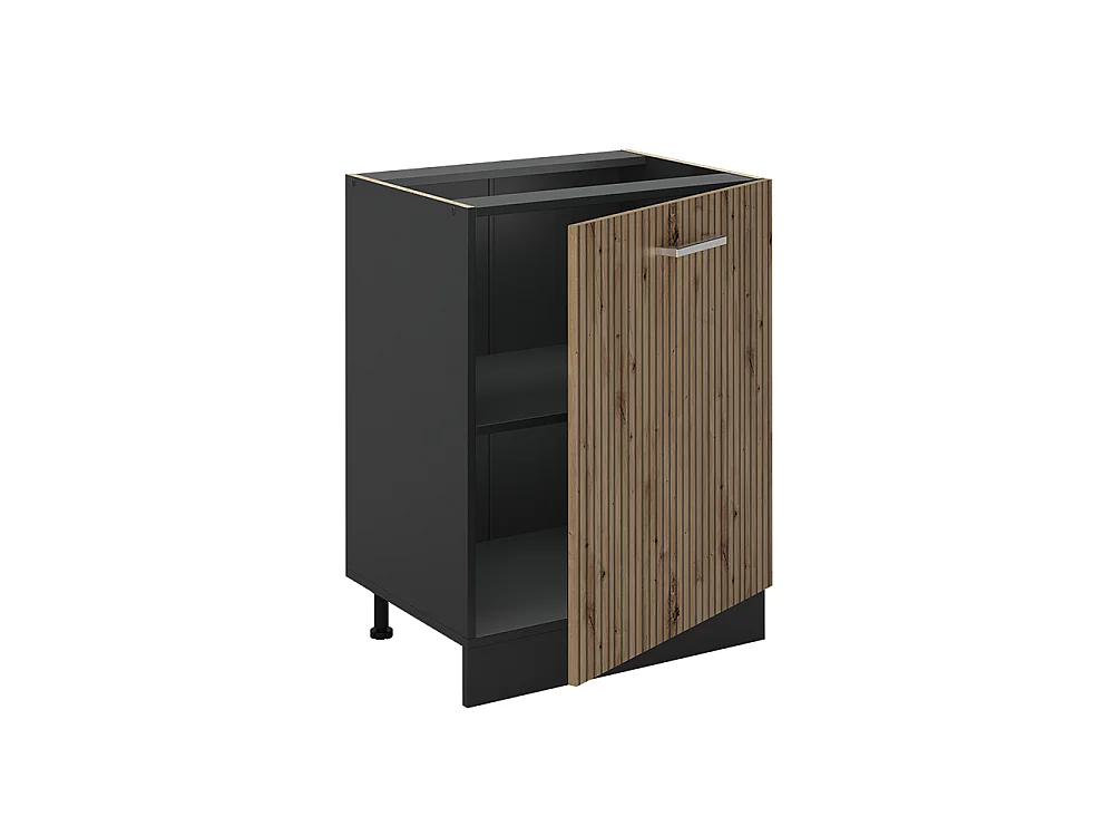 Kitchen base cabinet artisan oak/anthracite 60x60x81.6 r-line