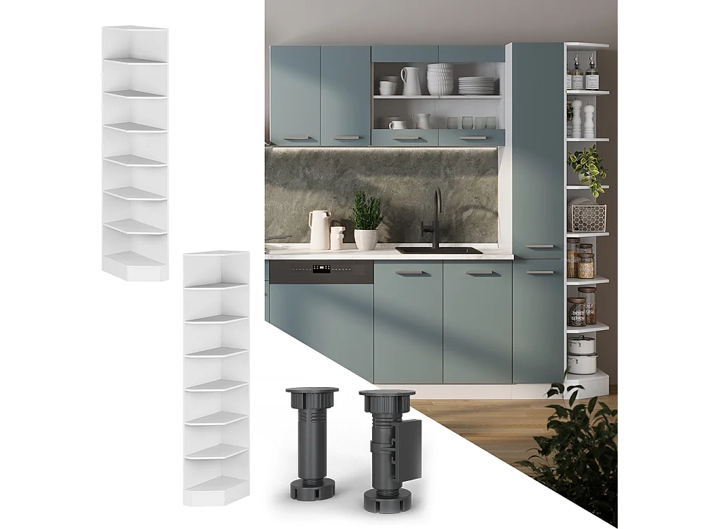 Kitchen shelf white/white 30x55x206.8 r-line