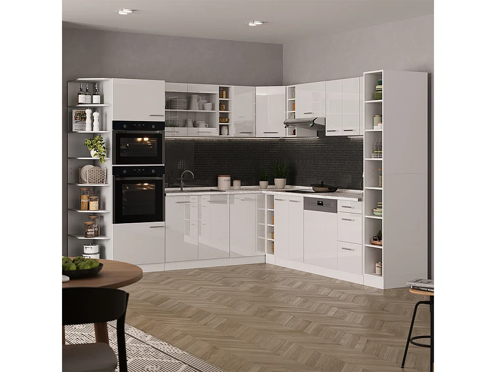 Kitchen shelf white/white 30x55x206.8 r-line