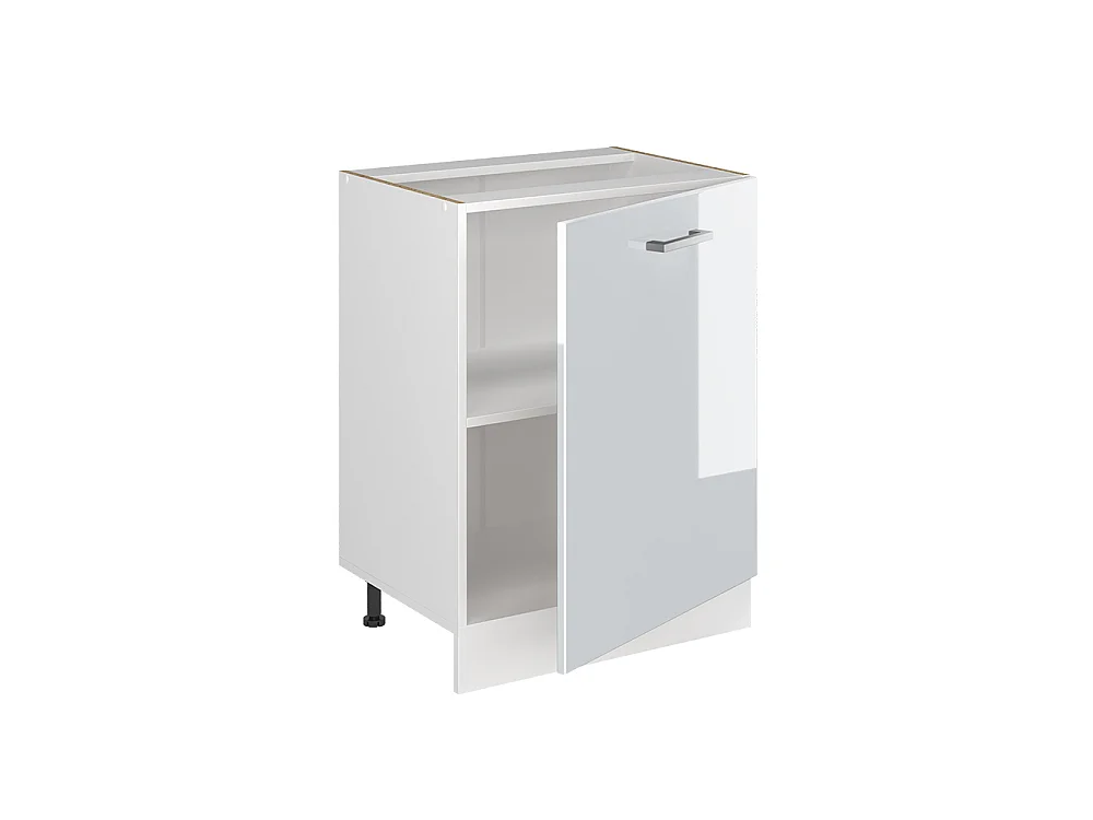 Kitchen base cabinet white high gloss/white 60x60x81.6 r-line