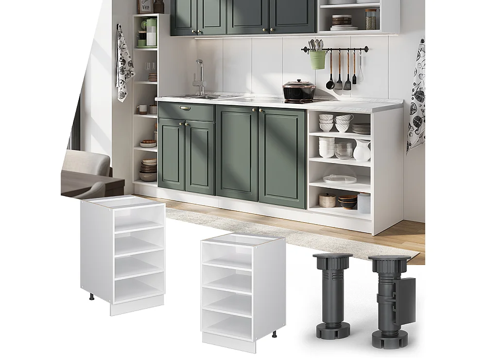 Kitchen shelf white 50x60x82 fame-line