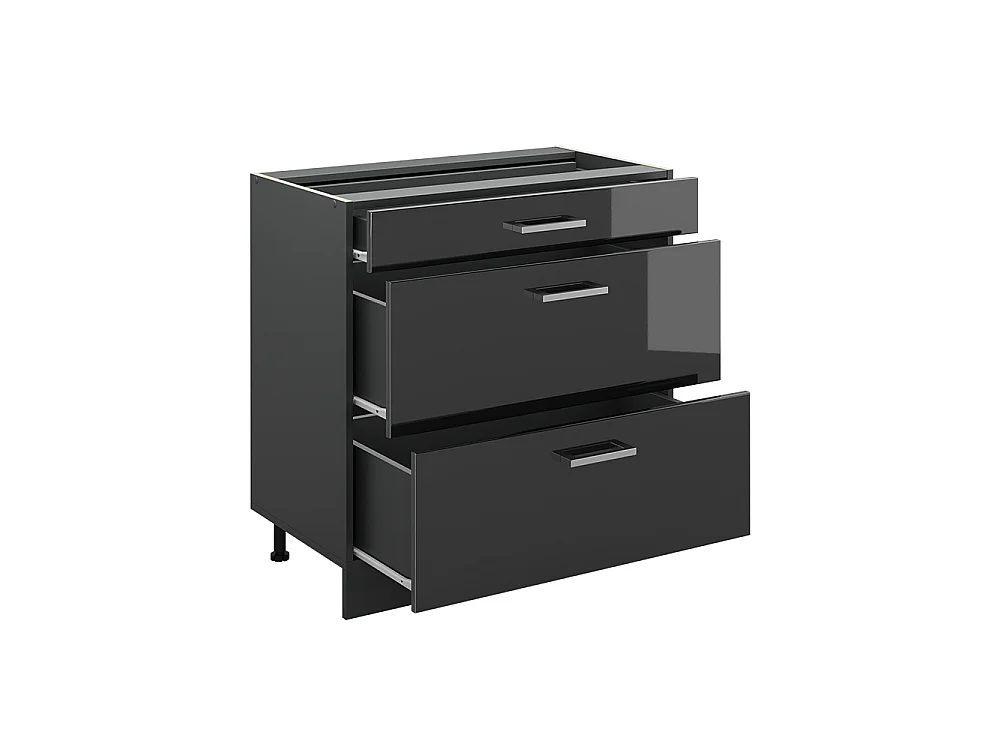 Kitchen base cabinet anthracite high gloss/anthracite 80x60x81.6 r-line