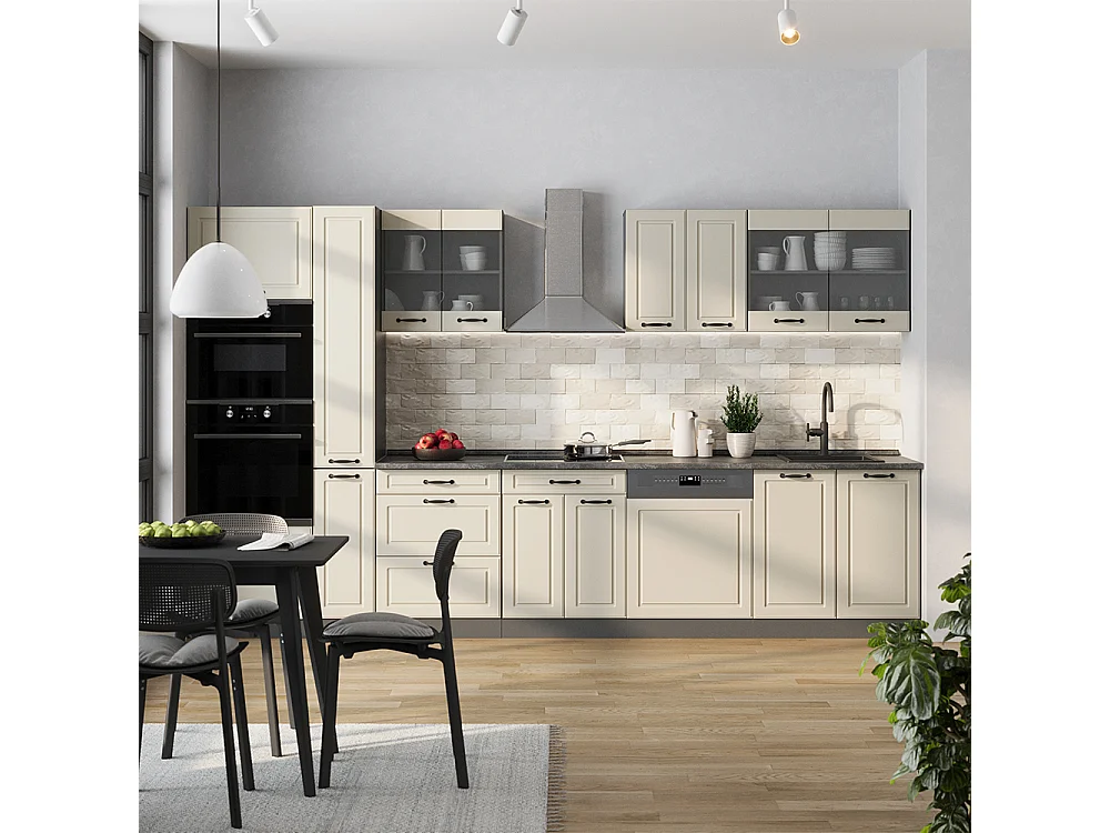 Kitchen base cabinet sand Shaker Style/anthracite 80x60x81.6 r-line