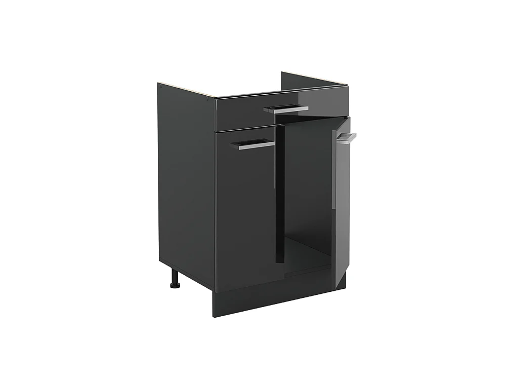 Kitchen base cabinet anthracite high gloss/anthracite 60x60x81.6 r-line