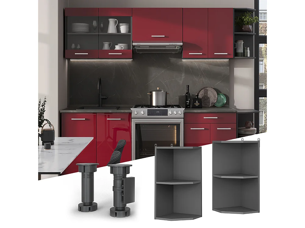 Hanging cabinet anthracite/anthracite 30x29x60 r-line