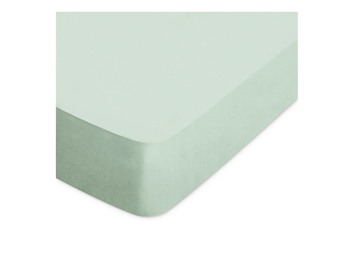Drap housse uni 160x200 cm bonnet 30 cm coton ALTO vert fleur d'amandier