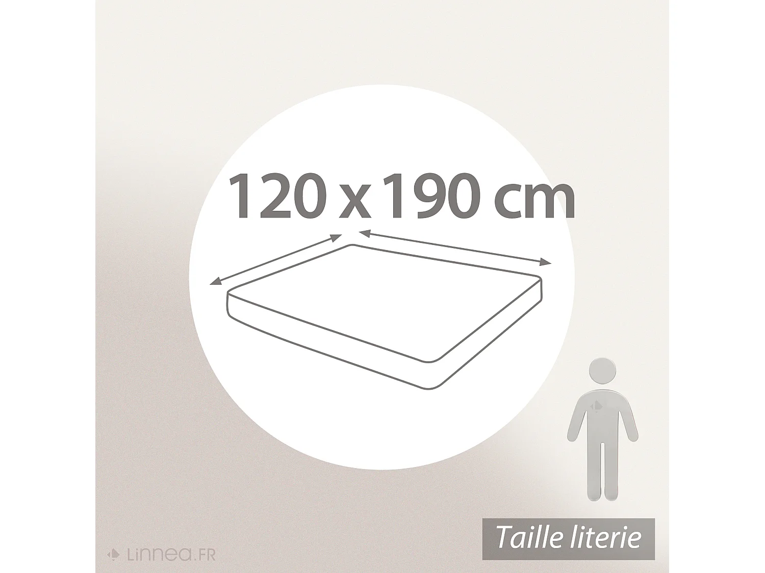 Drap housse uni 120x190 cm bonnet 30 cm coton ALTO Chamois