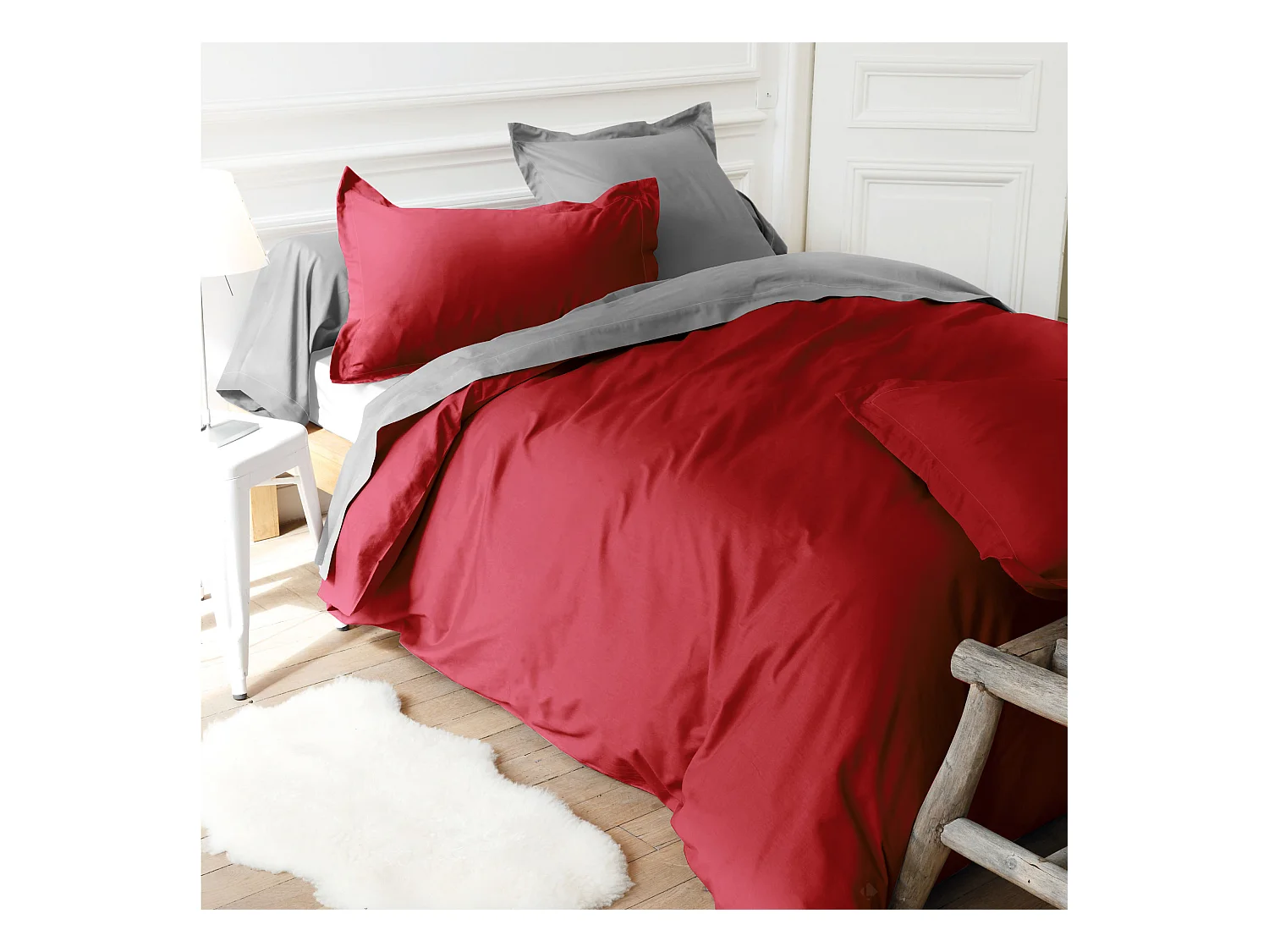 Drap housse uni 100x190 cm bonnet 30 cm coton ALTO Garance