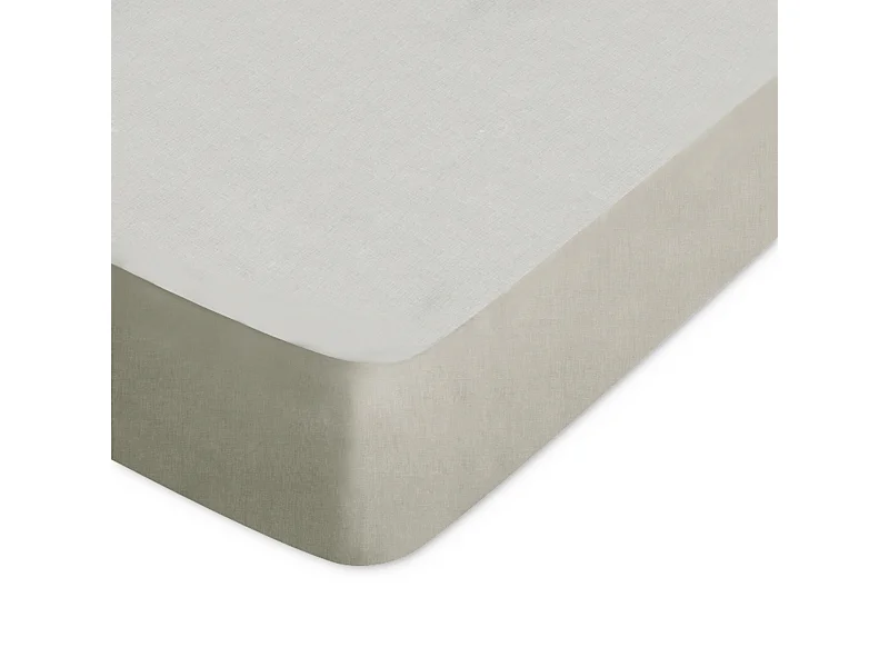 Drap housse uni 180x210 cm bonnet 50 cm coton ALTO marron Chamois